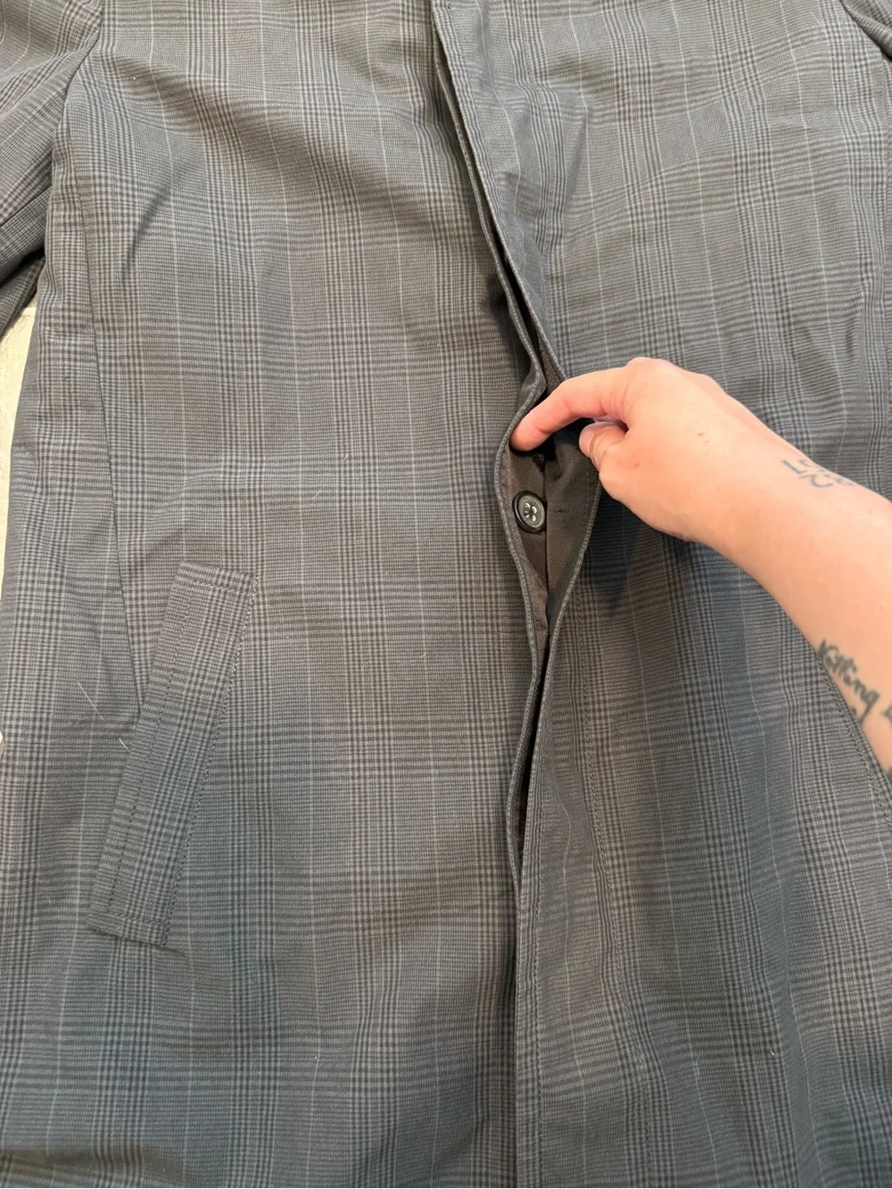 Banana Republic Men's Charcoal Gray Trench Coat